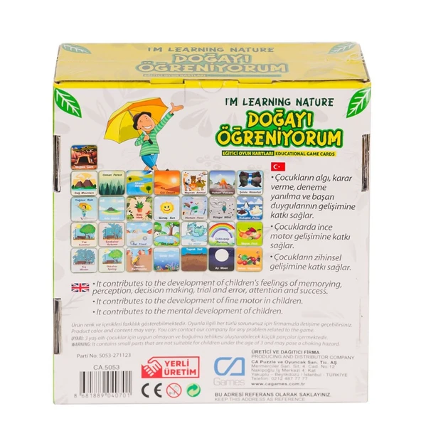 CAEGT-5053 Doğayı Öğreniyorum Eğitici Oyun Kartları - ürün görseli 1