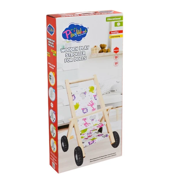 ONY-386 Ahşap Oyuncak Bebek Arabası -Onyıl ürün görseli 1