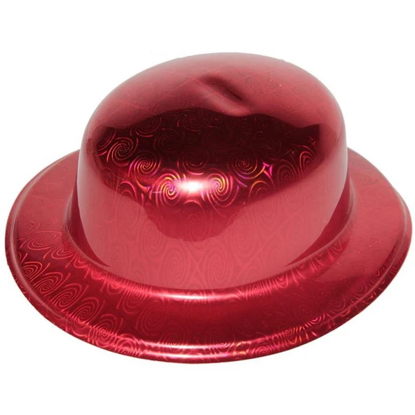 Kırmızı Renk Hologramlı Plastik Yuvarlak Melon 27x24 cm ürün görseli 1