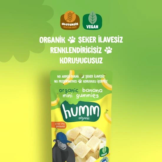 Humm Organik Muzlu Glutensiz Vegan Mini Küpler 30 Gr ürün görseli 1