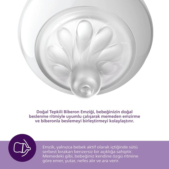 Doğal Tepkili Natural Response 2'Li Biberon Emziği No:3 1+ Ay ürün görseli 1