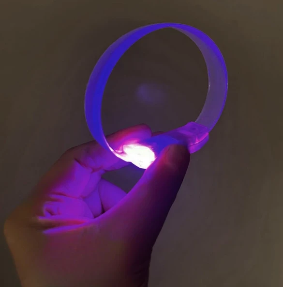 3 Modlu Pilli LED Işıklı Esnek Parti Bilekliği Mor ürün görseli 1