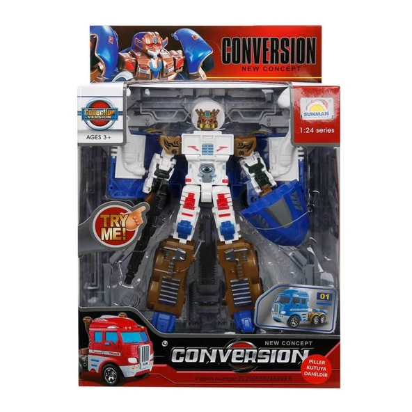 1:24 Sesli ve Işıklı Dönüşebilen Robot 22 cm - Resim 5