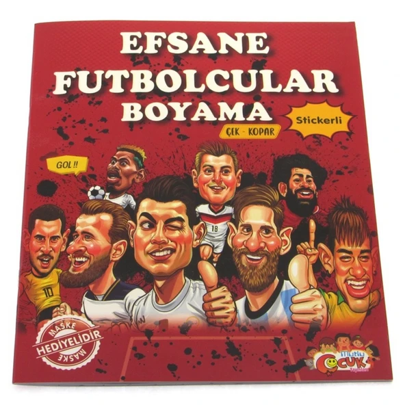 Efsane Futbolcular Çıkartmalı Maskeli Boyama Kitabı ürün görseli 1