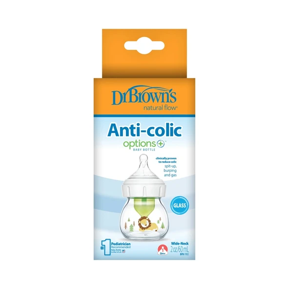 Geniş Ağız Anti Kolik Options+ Cam Biberon 60 ml ürün görseli 1
