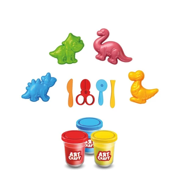 03995 Art Craft 3D Dinozorlar Hamur Set 168 Gr -Fentoys ürün görseli 1