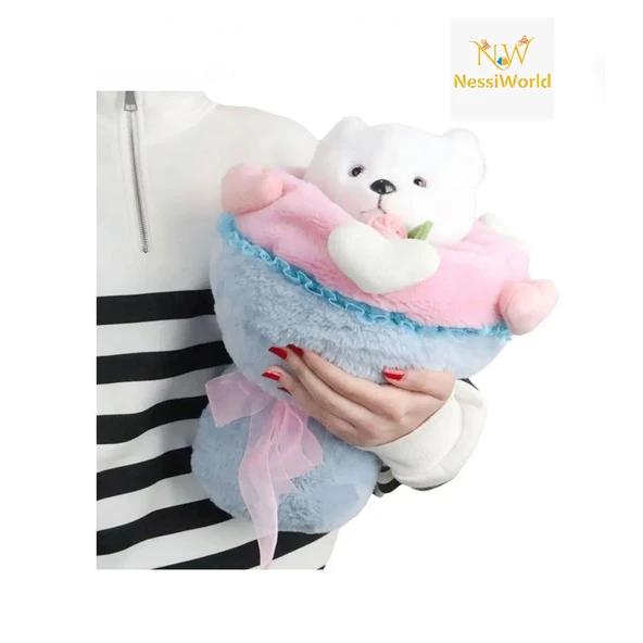 Sevgi Buketi Peluş Ayıcıklı Peluş Çiçek Buketi 40 cm ürün görseli 1