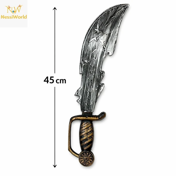 Eskitme Detaylı Plastik Korsan Kılıcı 45 cm ürün görseli 1