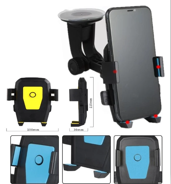 Araç İçi Cam ve Torpido Vantuzlu Telefon Tutucu CM-234 ürün görseli 1