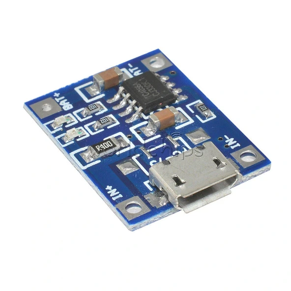 TP4056 Micro USB Girişli Li-Po Pil Şarj Devresi ürün görseli 1