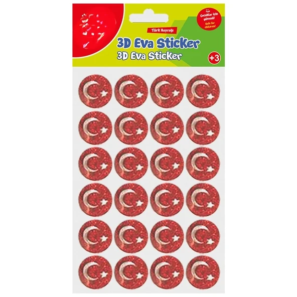 Simli Eva Sticker Ay Ve Yıldız 24'lü Sticker ürün görseli 1