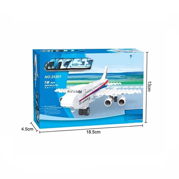 25301 78 Parça Yolcu Uçağı - Resim 3