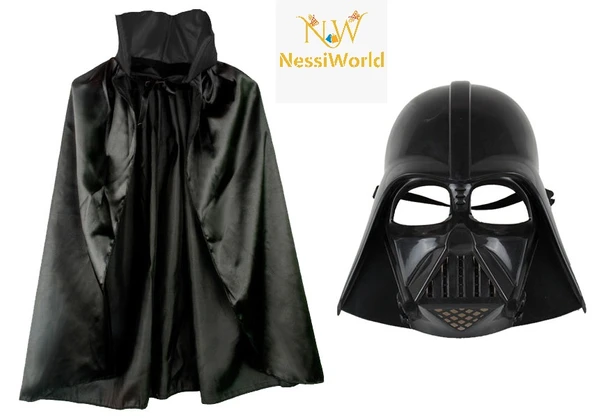 Çocuk Boy Yıldız Savaşları Darth Vader Maskesi ve 90 cm Pelerin Seti Siyah ürün görseli 1