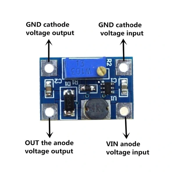 SX1308 2A DC-DC Voltaj Yükseltici Boost Modül - Resim 6