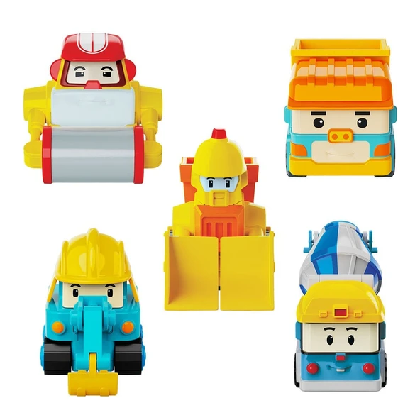 POLI MRT-761 Robocar Poli Mini İnşaat Araçları 5li Set - Resim 3