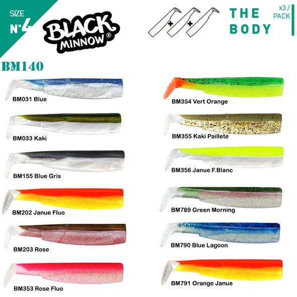 Fiiish Black Minnow BM140/4 3X Gövde Silikon Yem ürün görseli 1