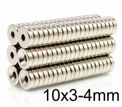 10X3-4mm Havşa Delikli Neodyum Güçlü Mıknatıs - Neodim Magnet ürün görseli 1