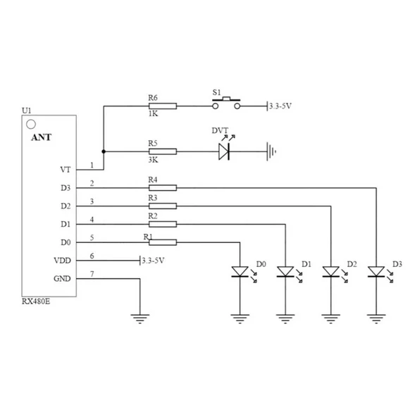 RX480-E 4 Kanal 433Mhz RF Alıcı - Resim 7