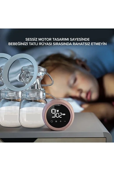 LCD Ekranlı Çiftli Şarjlı Sessiz 9 Kademeli Göğüs Pompası - Masaj Fonksiyonlu (AC-3020) ürün görseli 1