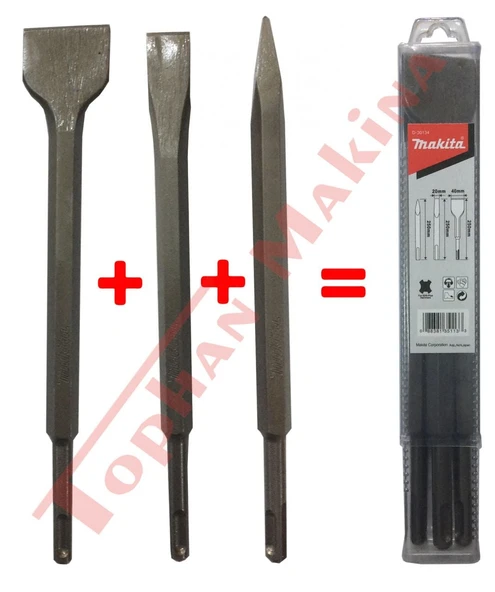 Makita D-30134 SDS Plus Keski Seti 3 Parça ürün görseli 1