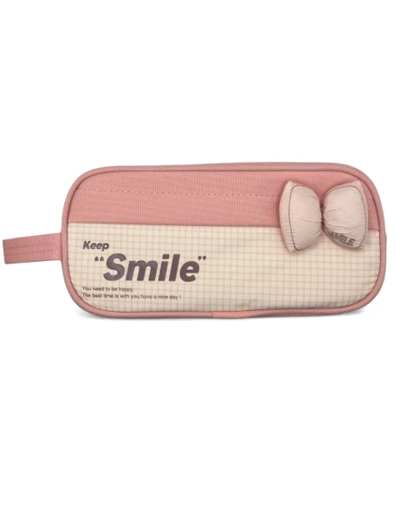 Kalem Kutusu Fiyonk Smile Geniş Kapasiteli iki Bölmeli Kalemlik - Pembe ürün görseli 1