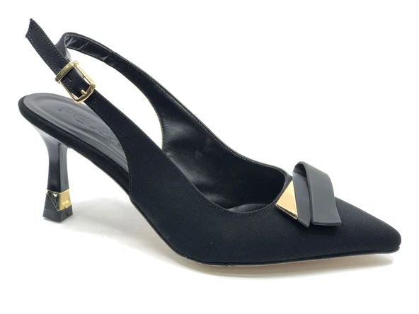 Feles Toka Detaylı Arkası Açık Stiletto Topuklu Kadın Ayakkabı ürün görseli 1