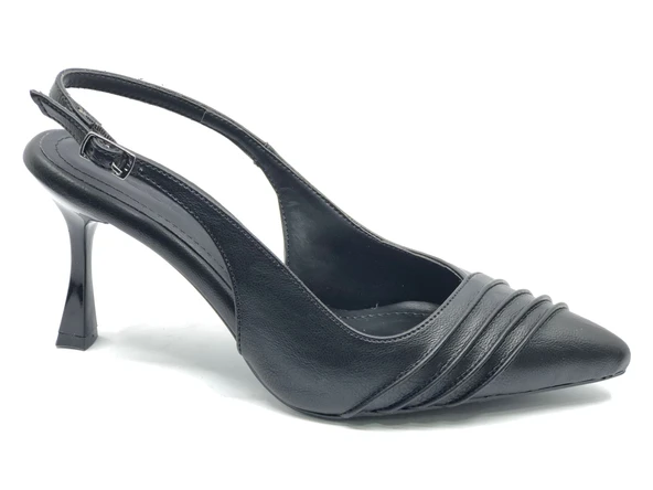 Feles Burgu Detaylı Arkası Açık Stiletto Topuklu Kadın Ayakkabı ürün görseli 1
