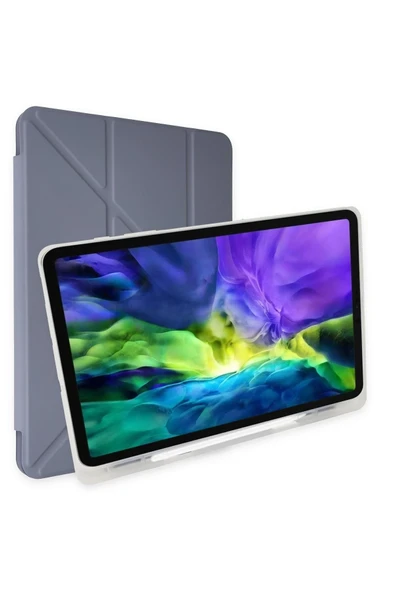 Mey İthalat®   iPad Pro 12.9 (2021) Kılıf Kalemlikli Mars Tablet Kılıfı - Lavender ürün görseli 1