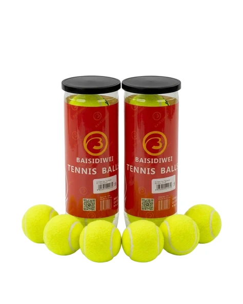6 lı Tenis Topu Seti Antrenman ve Günlük Kullanım İçin Uygun ürün görseli 1