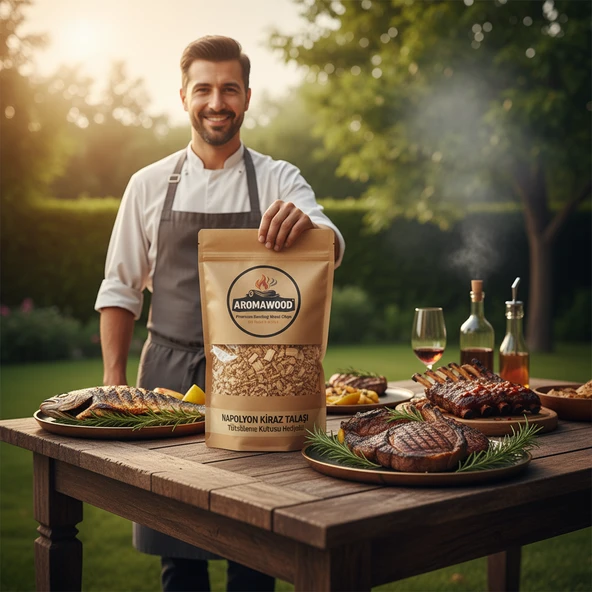 Premium Napolyon Kiraz Ağacı Talaşı Mangal & Barbekü İçin Doğal Sıcak Aroma ürün görseli 1