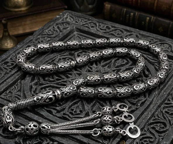 BlackCraft Gümüş Ayyıldız Tespih ürün görseli 1