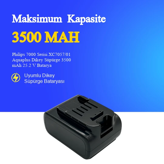 Philips 7000 Serisi XC7057/01 Aquaplus Dikey Süpürge 3500 mAh 25.2 V Batarya – Orjinal Uyumlu Uzun Ömürlü, Yüksek Performans Pil ürün görseli 1