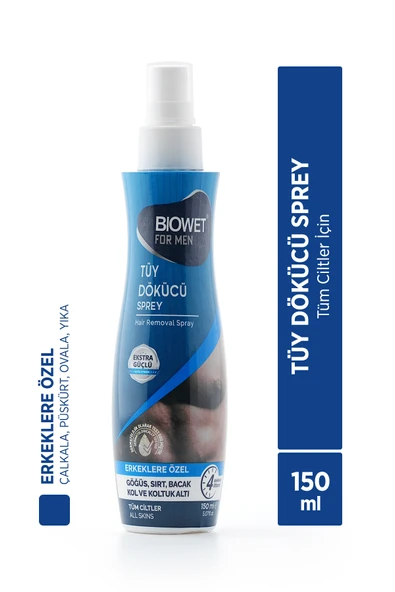 BİOWET Erkeklere Özel Tüy Dökücü Sprey 150 ml ürün görseli 1