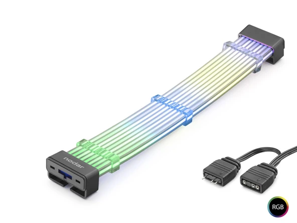 Bükülebilir Sleeved Ekran Kartı Argb Lightboard 2X8 Pin 44 Led Siyah ND2803B ürün görseli 1