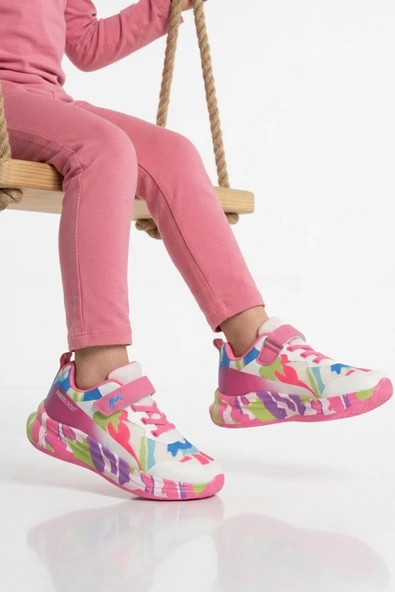 Marcokids Beyaz Cırtlı Hafif Esnek Kız Çocuk Spor Ayakkabı 26Y333 F ürün görseli 1