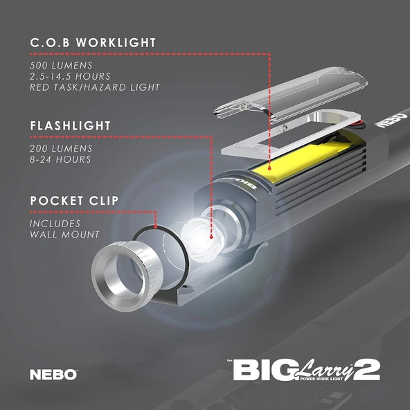 NEBO LED El Feneri Big Larry 2 - Resim 6