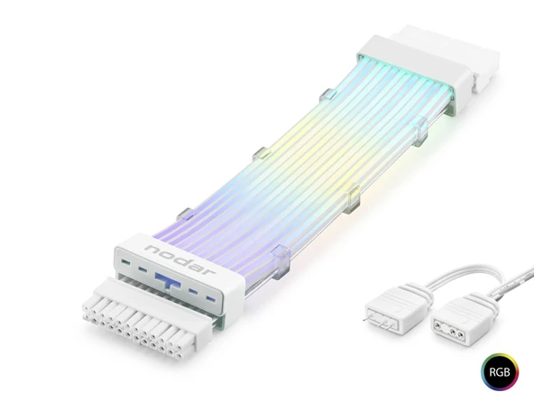 24 Pin Argb Power Supply Uzatma Kablosu Gümüş Kaplamalı Bükülebilir 2 Mm 108 Led Beyaz ND2814W ürün görseli 1