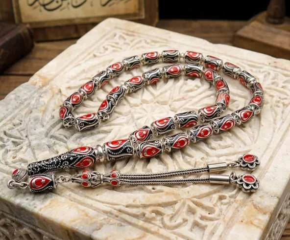 BlackCraft Gümüş Albayrak Kapsül Kesim Tespih ürün görseli 1
