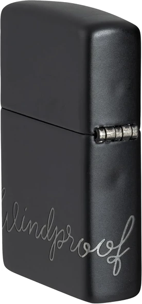 Zippo Logo Black Matte Dizayn Çakmak - Resim 8