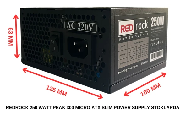 REDROCK RR-SFX250AGX 250W Slim Power Supply ürün görseli 1