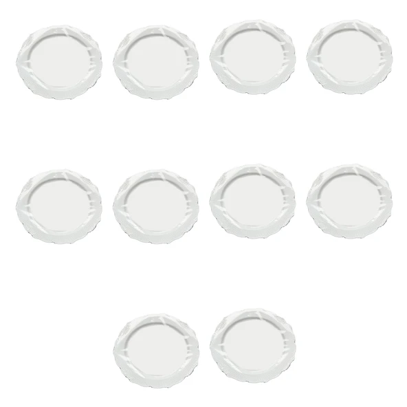 Omeyva Davet Parti Sunum Doğum Günü Beyaz Renkli Sert Plastik Mika Tabak - 22 Cm. - 6 Adetlik 10 Paket ürün görseli 1