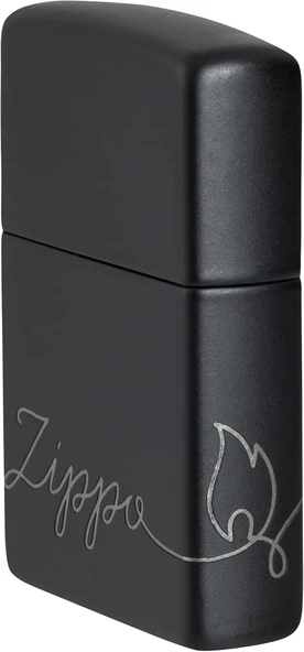 Zippo Logo Black Matte Dizayn Çakmak - Resim 7