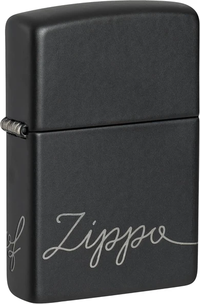 Zippo Logo Black Matte Dizayn Çakmak ürün görseli 1
