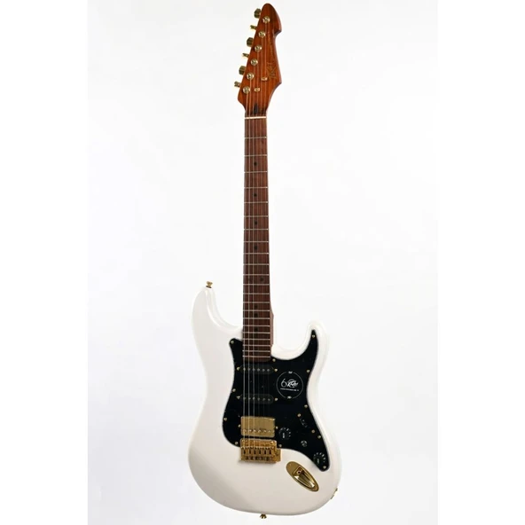 Peavey Raptor Lightning Bolt ST 60th HSS Stratocaster Elektro Gitar (Gold Hardware - Olympic White) ürün görseli 1
