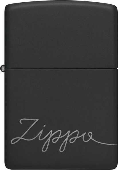 Zippo Logo Black Matte Dizayn Çakmak - Resim 2