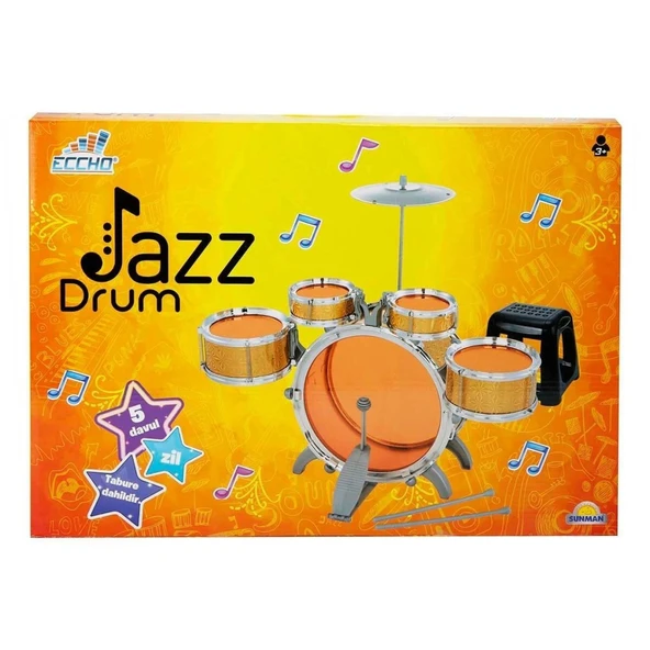 1080080 Eccho, Davul Set - Jazz Drum / 5 adet Davul, Zil ve Tabure / +3 yaş ürün görseli 1