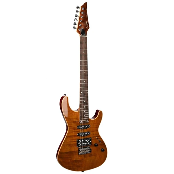 Guson Modern Superstrat HSS Manyetikli Elektro Gitar (Flame Top) ürün görseli 1