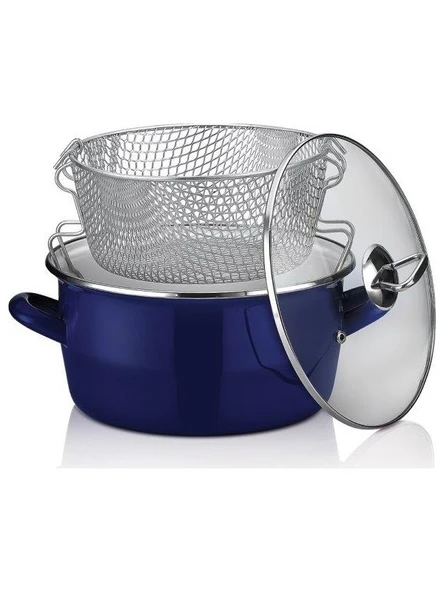 Schafer - Fry 22 cm Lacivert Kızartma Tenceresi Teflon Kaplama Dayanıklı Malzeme ile Şık Tasarım ürün görseli 1