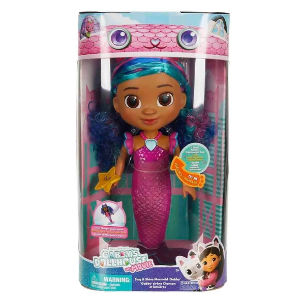 Gabby’s Dollhouse Sesli ve Işıklı Sing & Shine Deniz Kızı Bebeği 30 cm ürün görseli 1