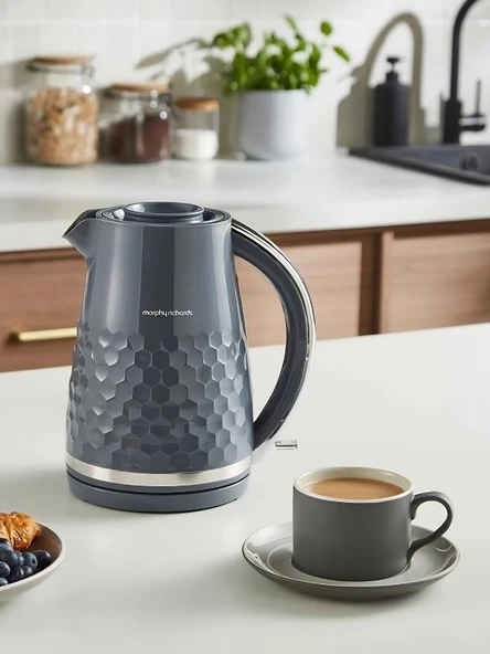 Morphy Richards Hive 1,5 Lt. Gri Kettle - Resim 2